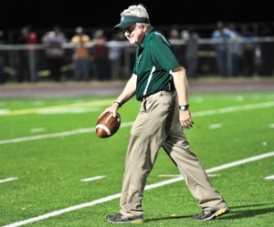 EXITING THE STAGE - After 35 years as the Boyd coach, J.G. Cartwright announced Monday that he will retire in June. The Yellowjackets' coach will retire with 274 wins, the 15th most in Texas high school football history. Messenger photo by Joe Duty