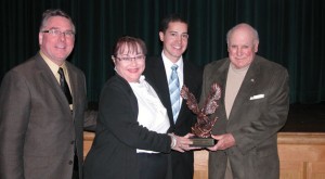 PUBLIC SECTOR/NON-PROFIT - The award for public sector/non-profit went to the Decatur Cares summer feeding program. Accepting were Ken May, Anna Nicholas and Mayor Joe Lambert, from EDC Director Jody Adams.