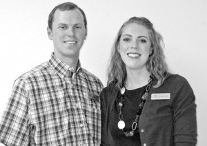 GRAND OPENING - The Decatur Chamber of Commerce held a ribbon cutting for Farmers Insurance Group - Jordan Smith, agent April 18. Pictured are Jordan and Hannah Smith.