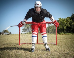 SKATING TALL - The 6-7 Sam Armitage of Decatur recently signed to play as a defenseman for the Texas Brahmas Junior A Tier III ice hockey team. Messenger photo by Joe Duty