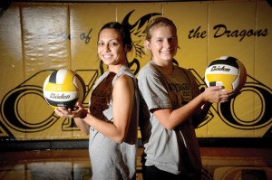 RETURNING TO COURT - Ali Galindo and Charlye Biggerstaff are two of three returning players for the Chico Lady Dragons, who will try to make the playoffs for a third straight year. Messenger photo by Joe Duty