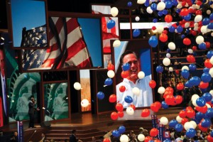 POLITICAL CELEBRATION - Balloons shower the convention center floor at the end of the Republican National Convention last week in Tampa, Fla. Submitted photo courtesy of D.A. Sharpe