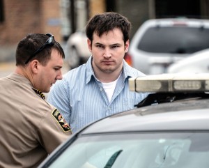 TAKEN AWAY - Although the jury did find Timothy Herring not guilty for aggravated assault with a deadly weapon, they did find him guilty of attempted capital murder of a police officer. A judge sentenced him to 20 years in prison Friday morning for the crime. Messenger photo by Joe Duty