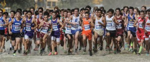 OFF AND RUNNING - Decatur's Taylor Clayton leads the pack in the early stages of the Class 3A race Saturday. Messenger photo by Joe Duty