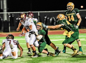 TAKEDOWN - The Boyd defense will try to slow down Farmersville in the first round of playoffs. Messenger photo by Joe Duty