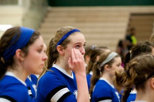 TOUGH TIMES - Cooper Martin sheds a tear after Argyle defeated Decatur in the Region II final at Mesquite Saturday. Messenger photo by Jimmy Alford