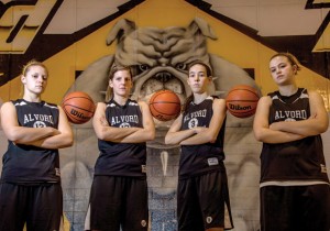 ALL BUSINESS - Alvord seniors Ariel Rogers, Sam Hahn, Carley King and Macy Pritchett look to make another successful district run. Messenger photo by Joe Duty