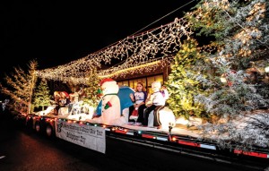 CHRISTMAS CAMPOUT - The City of Bridgeport's Ms. Twister's Christmas Campout won the community category in the lighted Christmas parade Saturday.  Messenger photo by Joe Duty