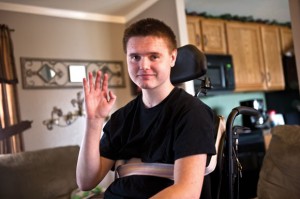 STRENGTH - Randy Haire, now 19, of Alvord recovers from a traumatic brain injury after attempting to take his life in October of 2011. Messenger photo by Joe Duty