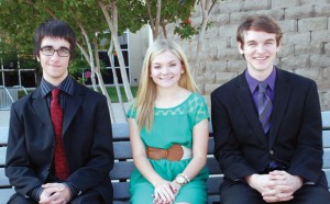 MERIT FINALISTS - Matthew Walker (left) of Newark is one of three Northwest High School seniors named a National Merit Finalist. Damon King of Fort Worth and Kassidy Knight of Haslet are also among the 15,000 vying for the title and coinciding scholarship.
