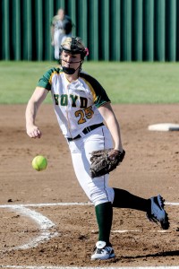 IN CONTROL - Boyd's Chelsea Arlington tossed all six innings for the Lady Jackets Monday in their 12-2 win over Millsap. Messenger photo by Joe Duty