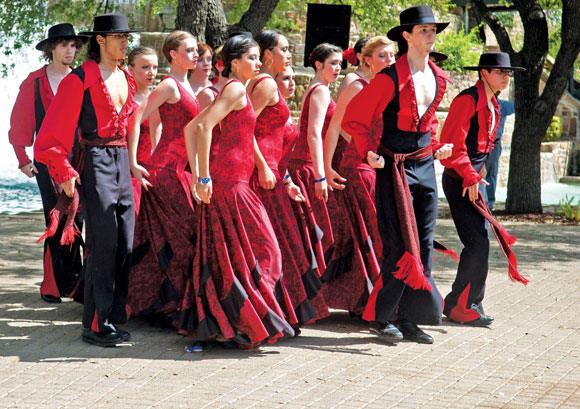LOS MADRILENOS - The Decatur High School flamenco dance team includes Madeline Pena, Mirtha Camacho, Jessica Velazquez, Garrett Bowen, Will Cryer, Robert Davila, Baylie Gilbert, Gabe Guia, Emily Howdeshell, Alexis Little, Christy Mahaffey, Baley Phariss, Josh Santos, Savanna Seckel, Tim Slimp and Hannah Solis. Photo courtesy of Allie Davis