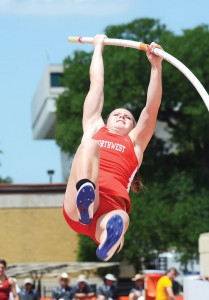 ALL-STATE - Desiree Freier joined teammate Kiarra Simpson and Decatur's Nicole Neighbors on the Texas Girls Coaches Association All-State Track and Field Team. Messenger photo by Mack Thweatt