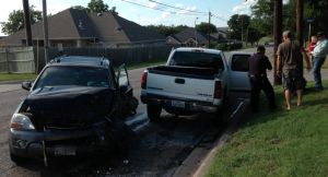 Two cars collided at the intersection of Trinity and Bishop Street Monday night. Messenger photo by Jake Harris.